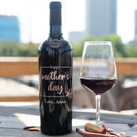 Happy Mother's Day Custom Etched Wine
