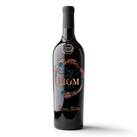 The Best Mom Ever Custom Etched Wine Bottle