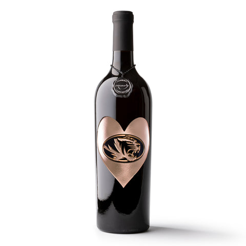 University of Missouri Heart Etched Wine Bottle