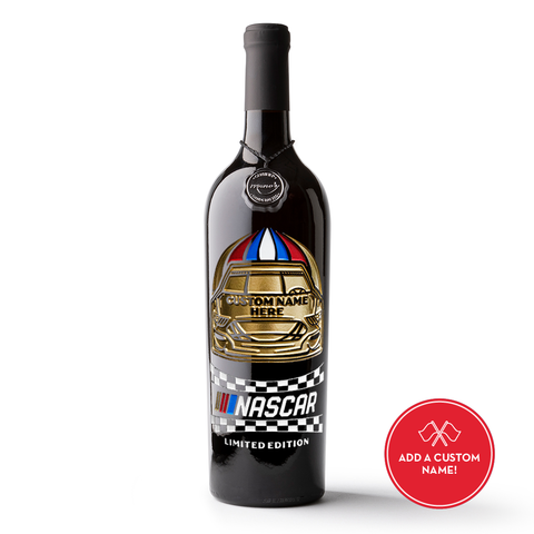 NASCAR Custom Name Etched Wine
