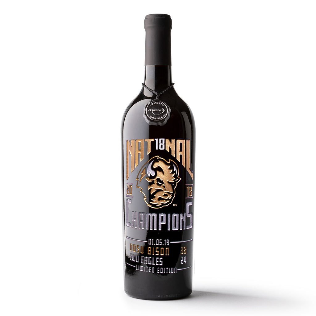 NDSU 2018 National Champions Etched Wine