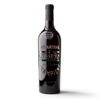 North Dakota State National Champions Stripes Etched Wine