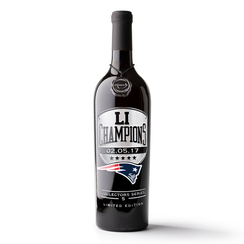 Patriots LI Champions Etched Wine