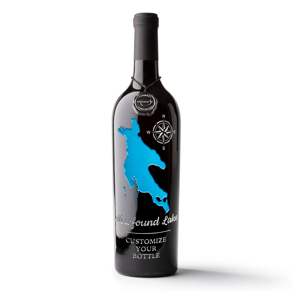 Newfound Lake Custom Etched Wine