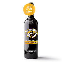 Nashville Predators Logo Custom Name Etched Wine