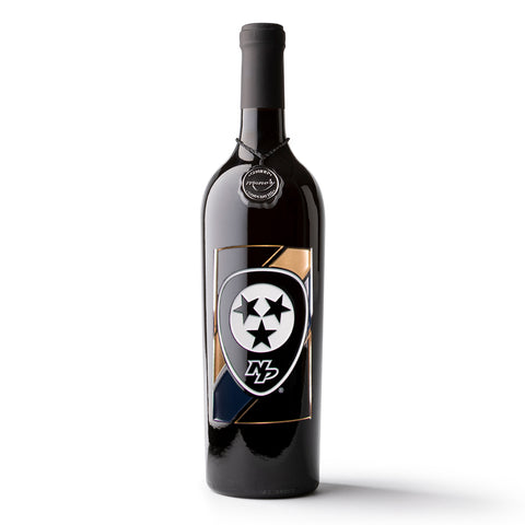 Nashville Predators Badge Etched Wine