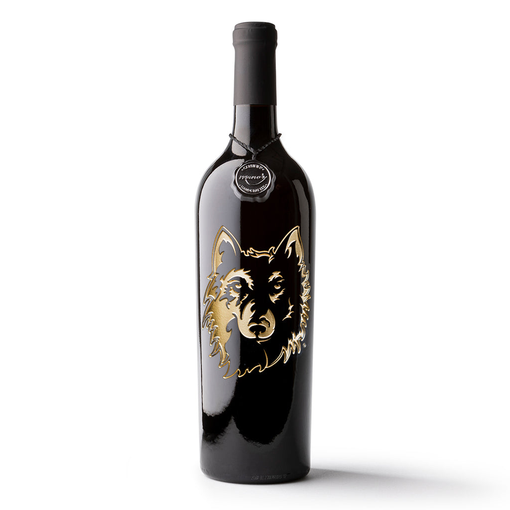 Northern State University Wolves Etched Wine
