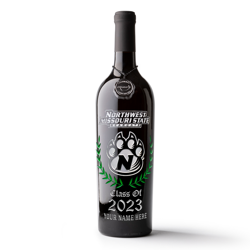Northwest Missouri State Custom Alumni Etched Wine
