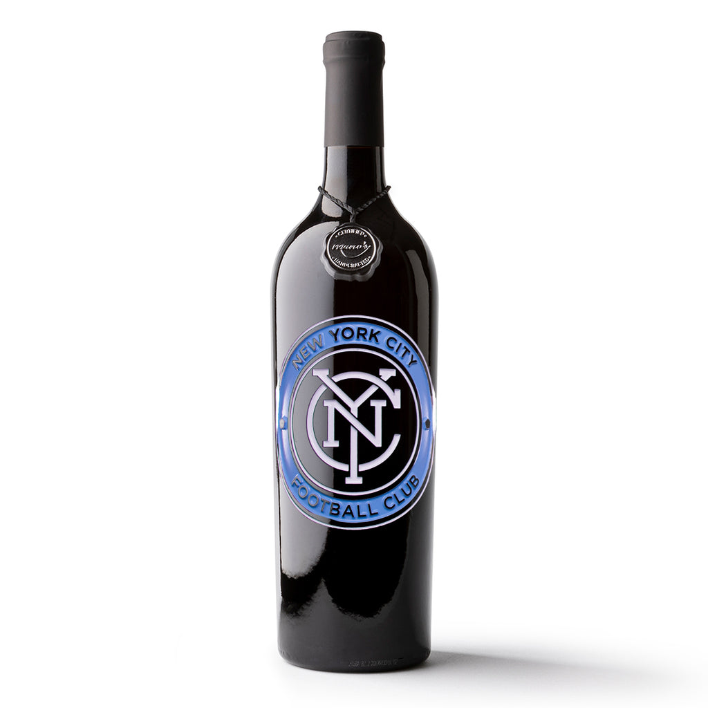 NYC FC Logo Etched Wine