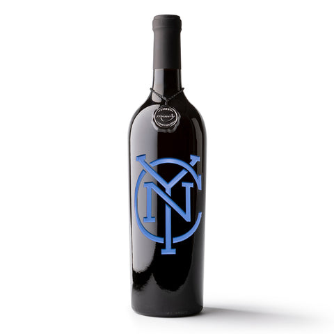 NYC FC Alternate Logo Etched Wine