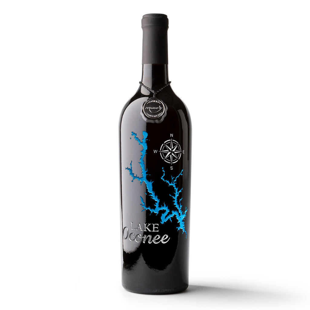 Lake Oconee Etched Wine
