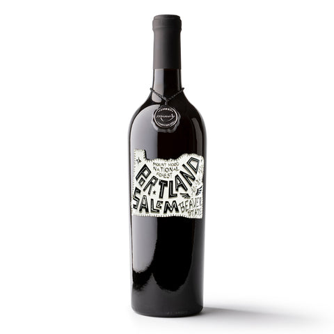 State of Oregon Etched Wine Bottle
