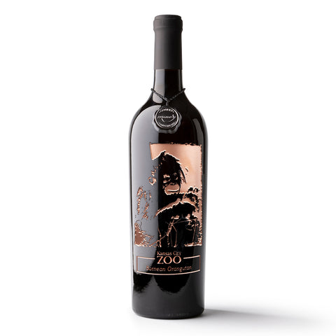 Bornean Orangutan Etched Wine