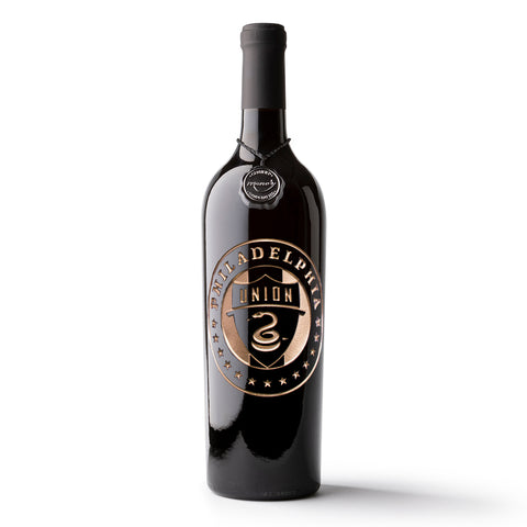 Philadelphia Union Circle Logo Etched Wine