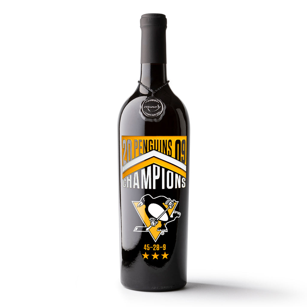 Pittsburgh Penguins® 2009 Championship Etched Wine