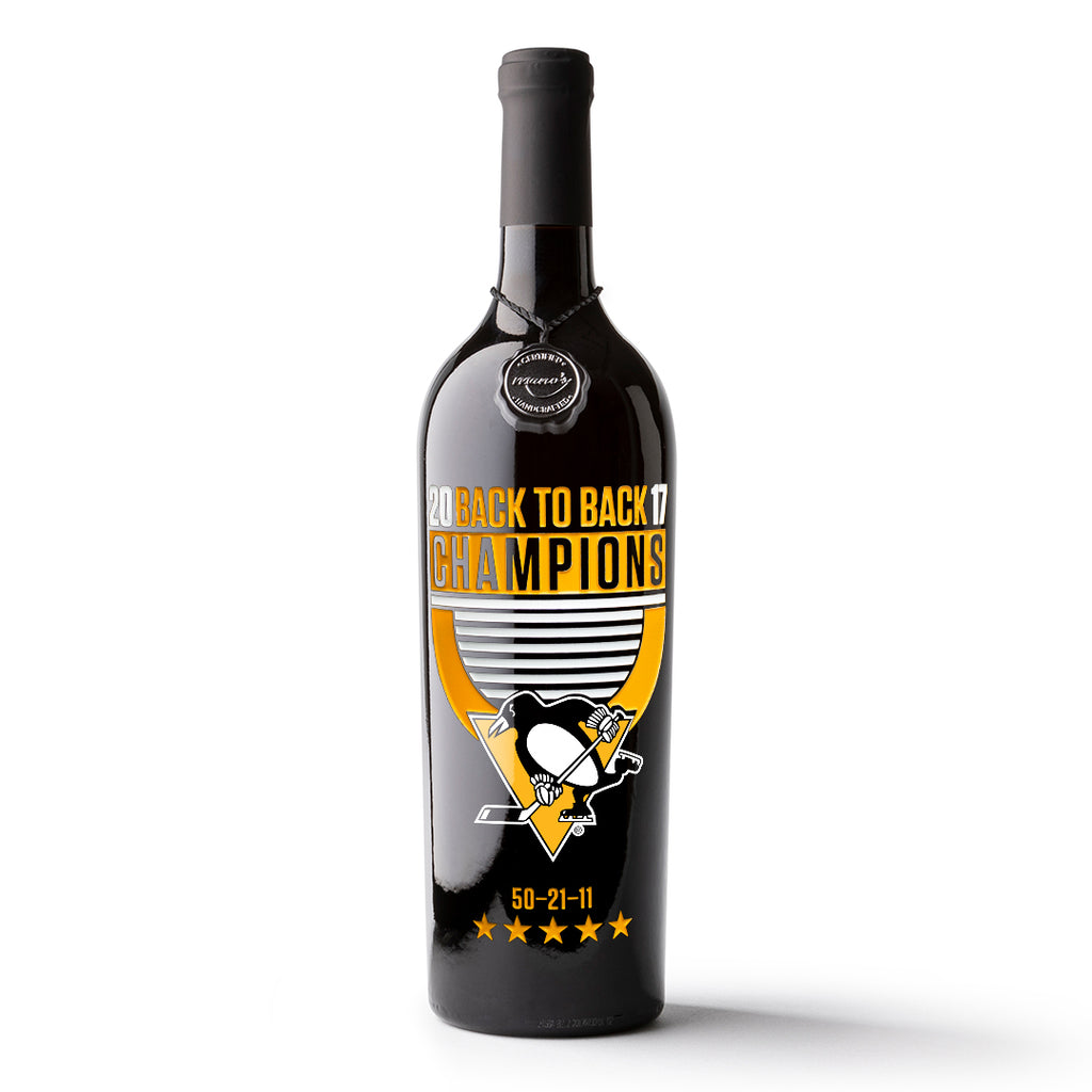 Pittsburgh Penguins® 2017 Championship Etched Wine