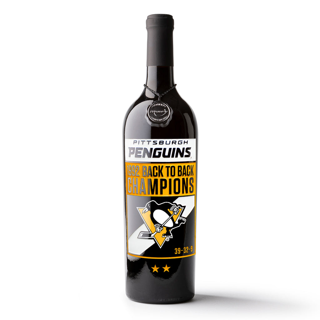 Pittsburgh Penguins® 1992 Championship Etched Wine