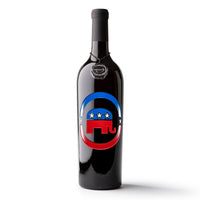 Republican Etched Wine Bottle