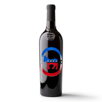 Democrat Etched Wine Bottle