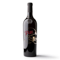 Pittsburg State University Helmet Etched Wine Bottle
