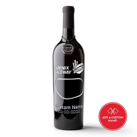 Phoenix Raceway Custom Name Etched Wine