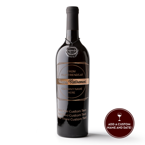 Happy Retirement Custom Etched Wine