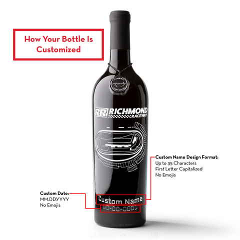 Richmond Raceway Custom Etched Wine