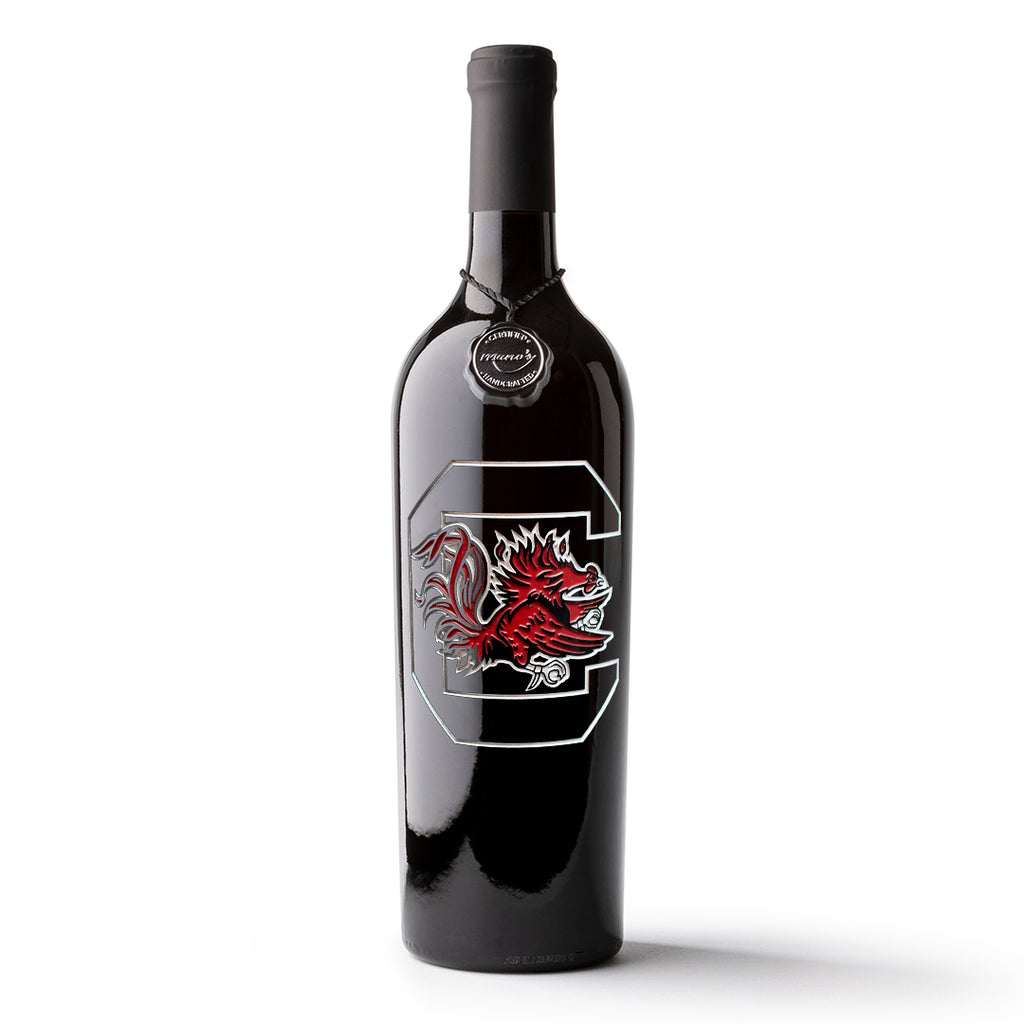 University of South Carolina Etched Wine Bottle
