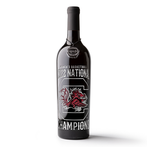 University of South Carolina 2022 National Champions Etched Wine