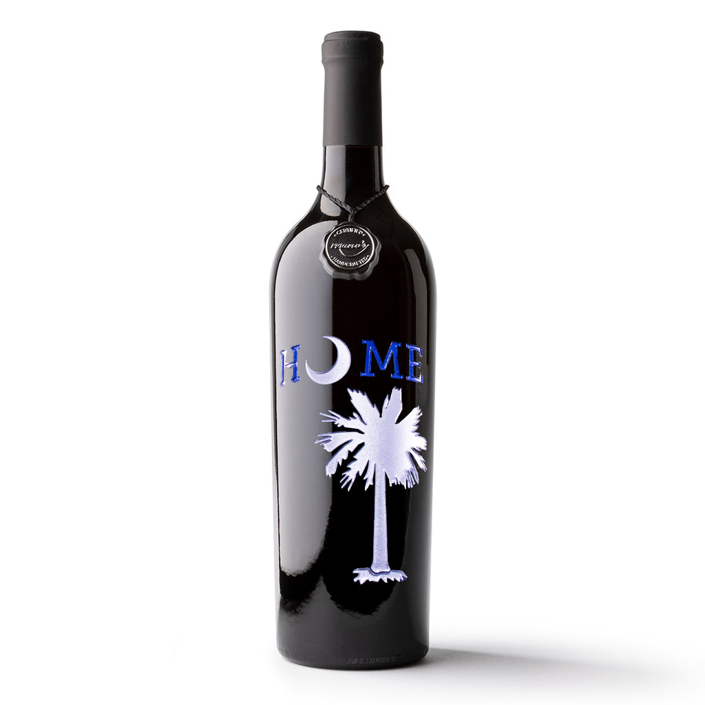 South Carolina Home Etched Wine Bottle