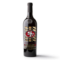 Mano's Wine San Francisco 49ers 1984 World Championship etched wine bottle with team logo and gold XIX