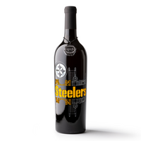 Pittsburgh Steelers Skyline Etched Wine