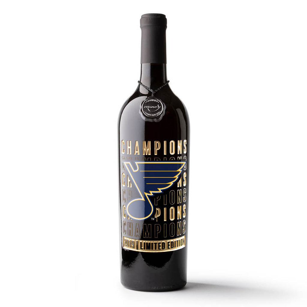 STL Blues 2019 Champions Etched Wine