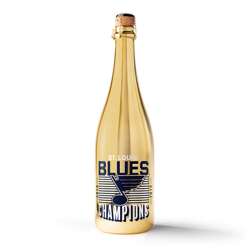 STL Blues 2019 Champions Metallic Gold Bubbly