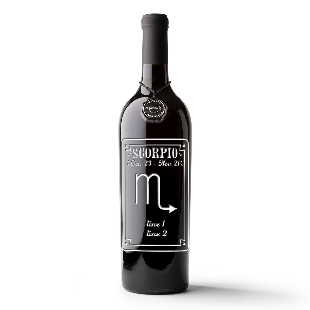 Scorpio Custom Etched Wine Bottle