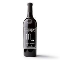Scorpio Custom Etched Wine Bottle