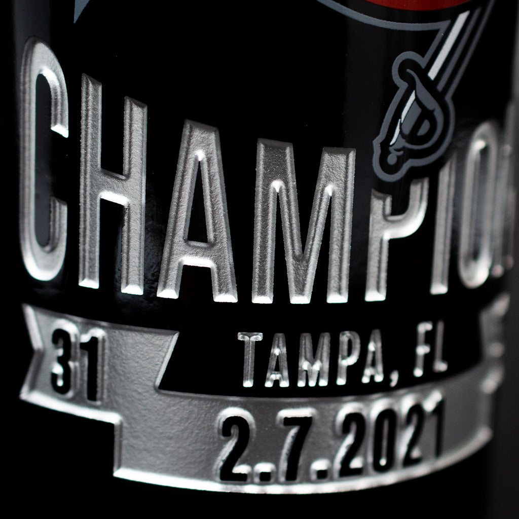 Tampa Bay Bucs 2020 Champions Banner Etched Wine