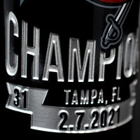 Tampa Bay Bucs 2020 Champions Banner Etched Wine