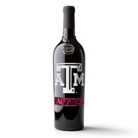 Texas A&M Aggies Etched Wine