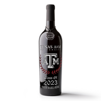 Texas A&M Custom Alumni Etched Wine