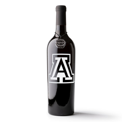 University of Arizona Logo Etched Wine