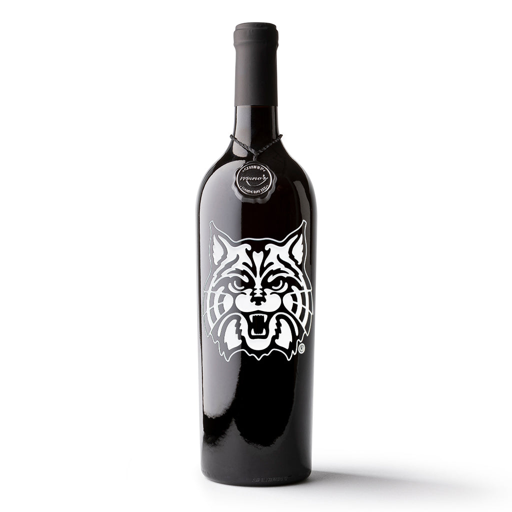 University of Arizona Wildcat Etched Wine