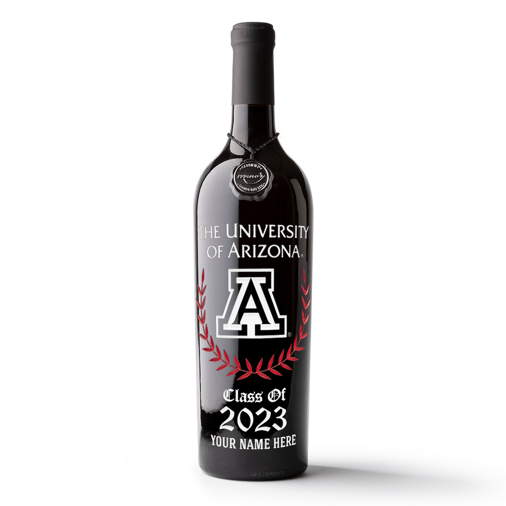 University of Arizona Custom Alumni Etched Wine
