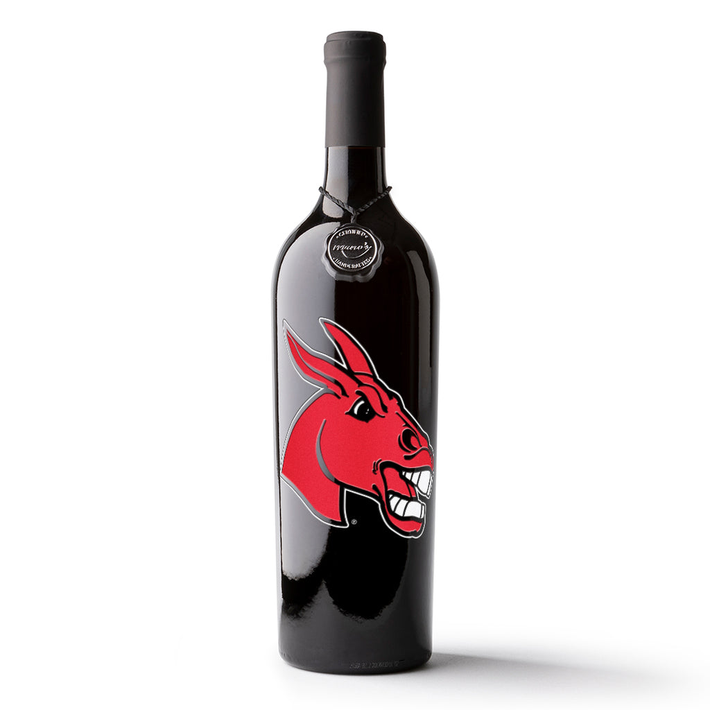 UCM Mules Logo Etched Wine