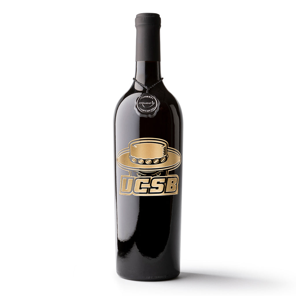 UC Santa Barbara Logo Etched Wine