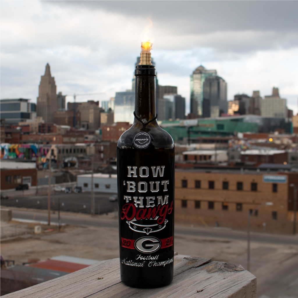 How 'Bout Them Dawgs National Champions Etched Display Bottle