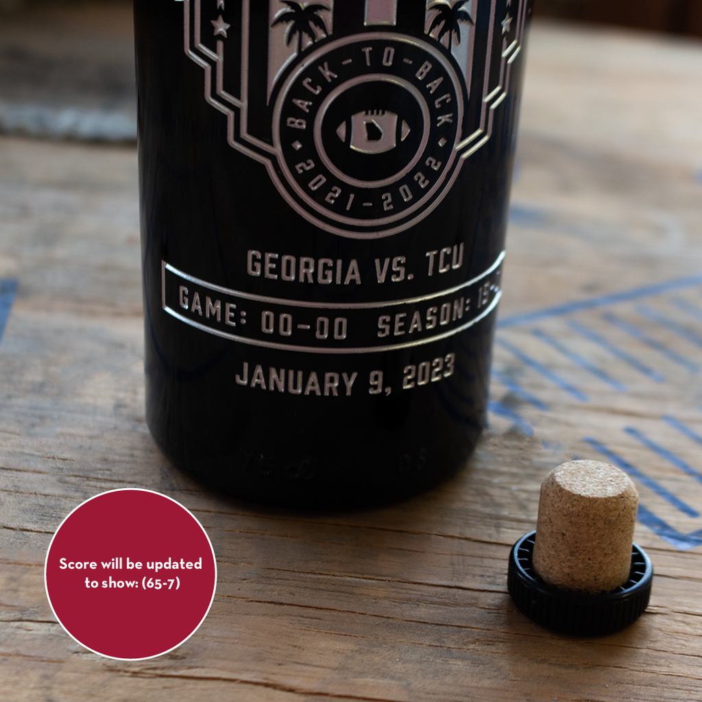 Georgia 2022 National Champions Logo Display Bottle