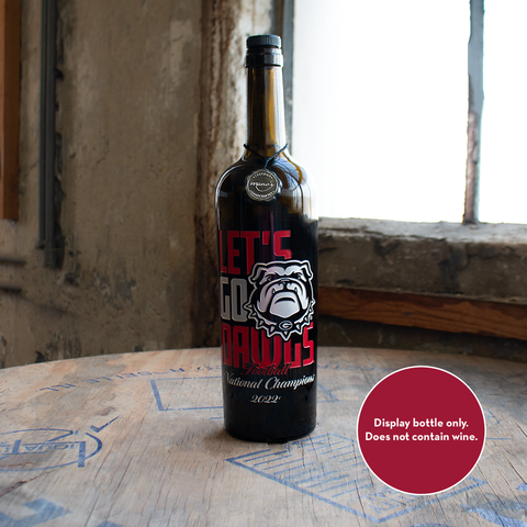 Georgia 2022 National Champions Let's Go Dawgs Display Bottle