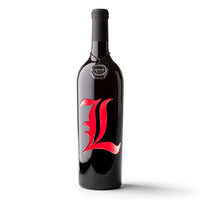 University of Louisville Logo Etched Wine Bottle