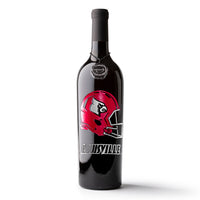 University of Louisville Helmet Etched Wine Bottle